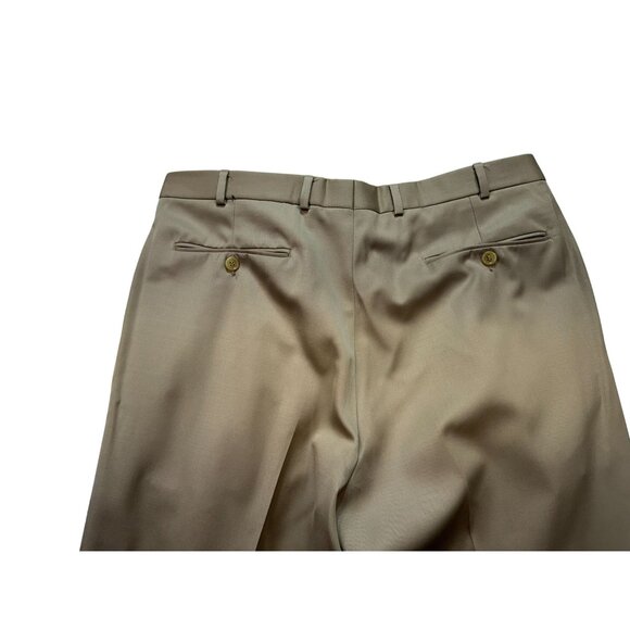 Brooks Brothers Mens Pleated Wool Dress Pants Size 36x26 Beige Tan - Picture 12 of 12